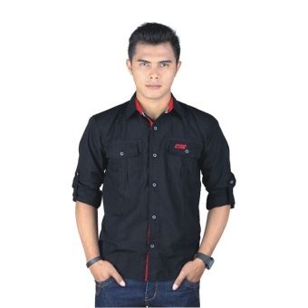 Gambar Catenzo Kemeja Pria Wrangler Fear HR 075   Hitam