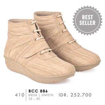 CBR Six BCC 886 Sepatu Fashion boots Wanita - Bagus - Syntetic -Krem