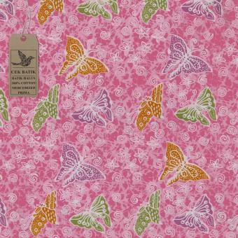 Gambar Cek Batik   Kain Batik Motif Kupu Cantik (Peach Pink Soft)