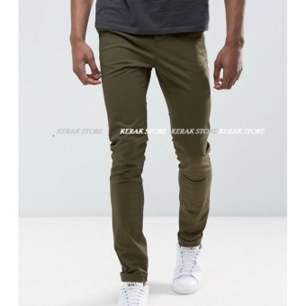 Gambar Celana Chino Pants Panjang   Celana Chino Pria High Quality ( hijau tua )