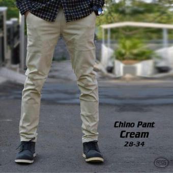 Gambar Celana chino pants panjang pria oringnal (cream)