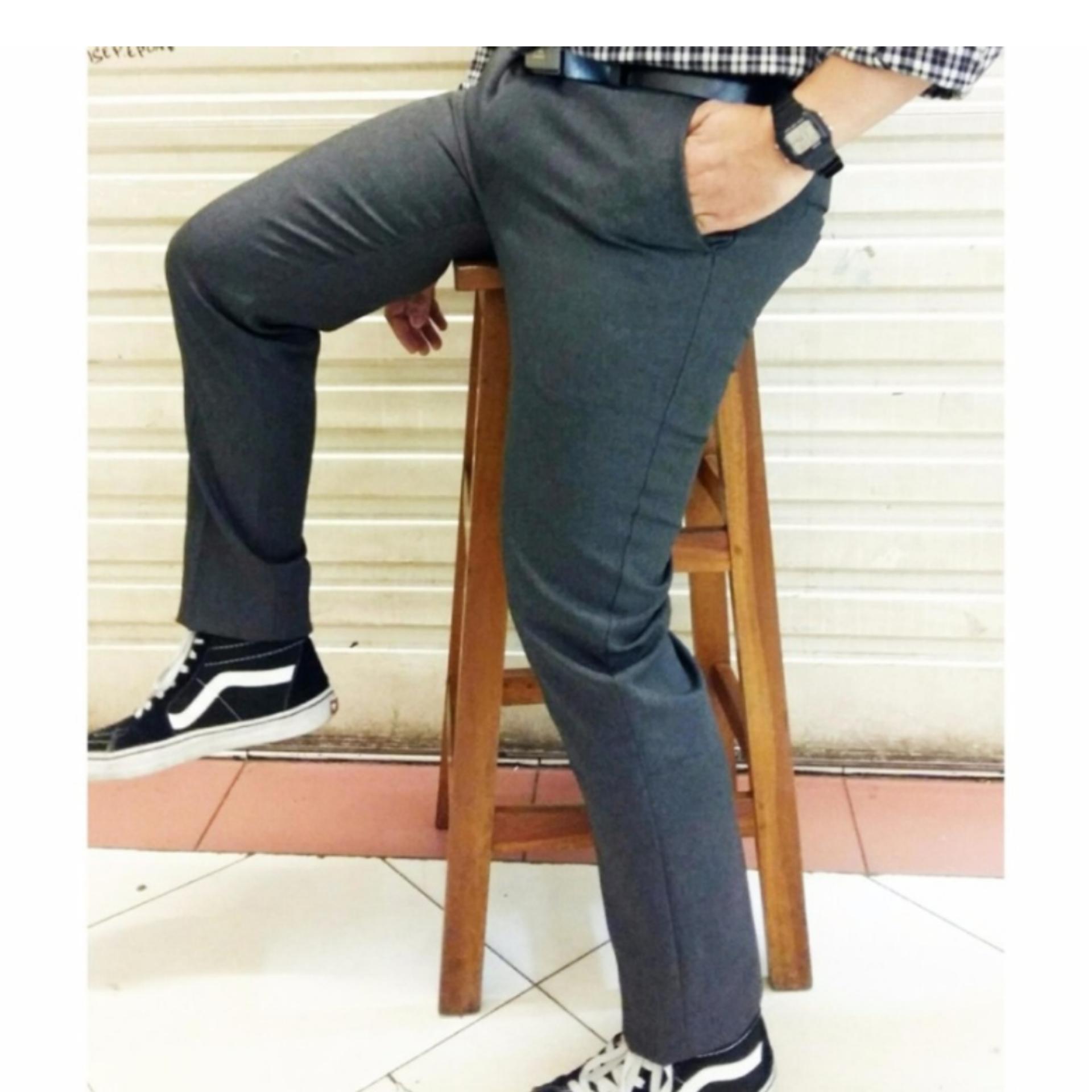Celana Formal pria slimfit wol Hitam / Celana Kerja pria Slimfit wol 28/38