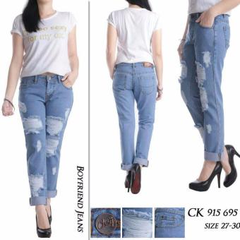 Gambar Celana Jeans Boyfriend JUMBO Sobek Full Furing CK 915 676