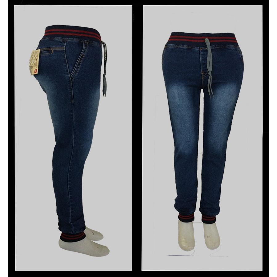 CELANA JEANS JOGER PANTS PREMIUM BIRU-WASH