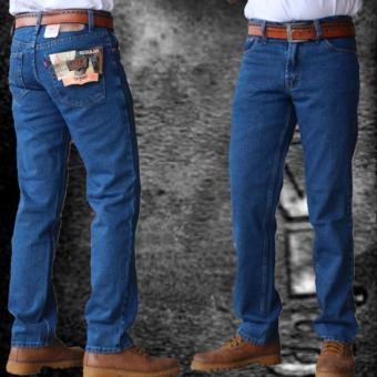 Gambar Celana Jeans Lvs Regular Fit Standard Pria   Biru (BioWash)