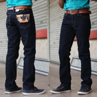 Gambar Celana Jeans Lvs Regular Fit Standard Pria   Biru Dongker
