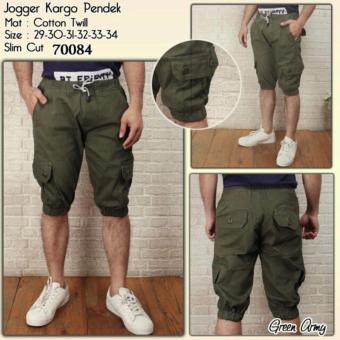 Gambar Celana Jogger Cargo Pendek 70084 Green Army