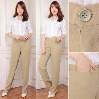 Jual Celana kantor panjang wanita jumbo long pant Jamie cream Online
Terjangkau