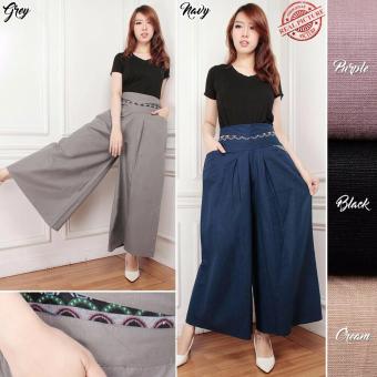 Gambar Celana kulot panjang wanita jumbo long pant Evana   cream