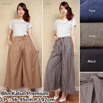 Gambar Celana kulot rok panjang wanita jumbo long pant Jenna   grey