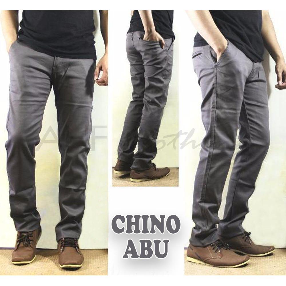Celana Panjang Chino/Chinos/Cino Pria/Cowok - Krem(Cream)/Abu(Grey)/Hitam(Black)
