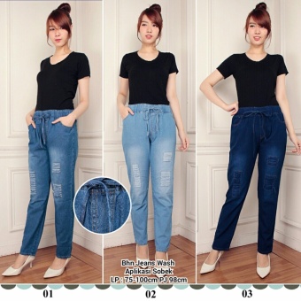 Gambar Celana panjang jeans wanita jumbo long pant Delima   02