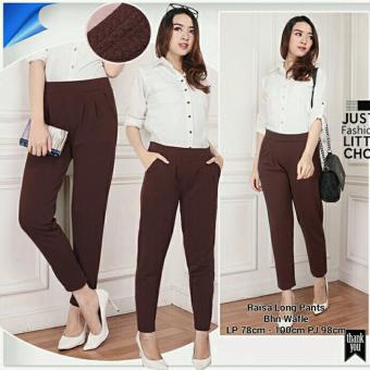 Gambar Celana panjang wanita jumbo long pant Raina   coklat tua