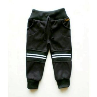 Gambar Celana Sport Joger Anak Strip Warna Hitam