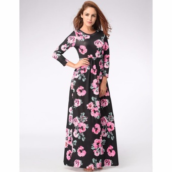 Berapa Harga Victory New Womens Midi Dresses Printing Fl Organza Cocoepps 2017 Women Maxi Vintage Elegant Dresses Summer New Style O Neck Fl Printed Flower