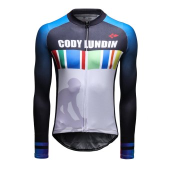 Gambar Cody Lundin Laki Laki Bersepeda Jersey Sepeda Olahraga Olah RagaLengan Panjang Pakaian (International)