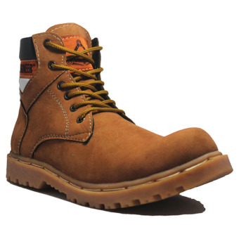 Gambar Cut Engineer Safety Boots Hikker Suede Leather   Coklat Muda