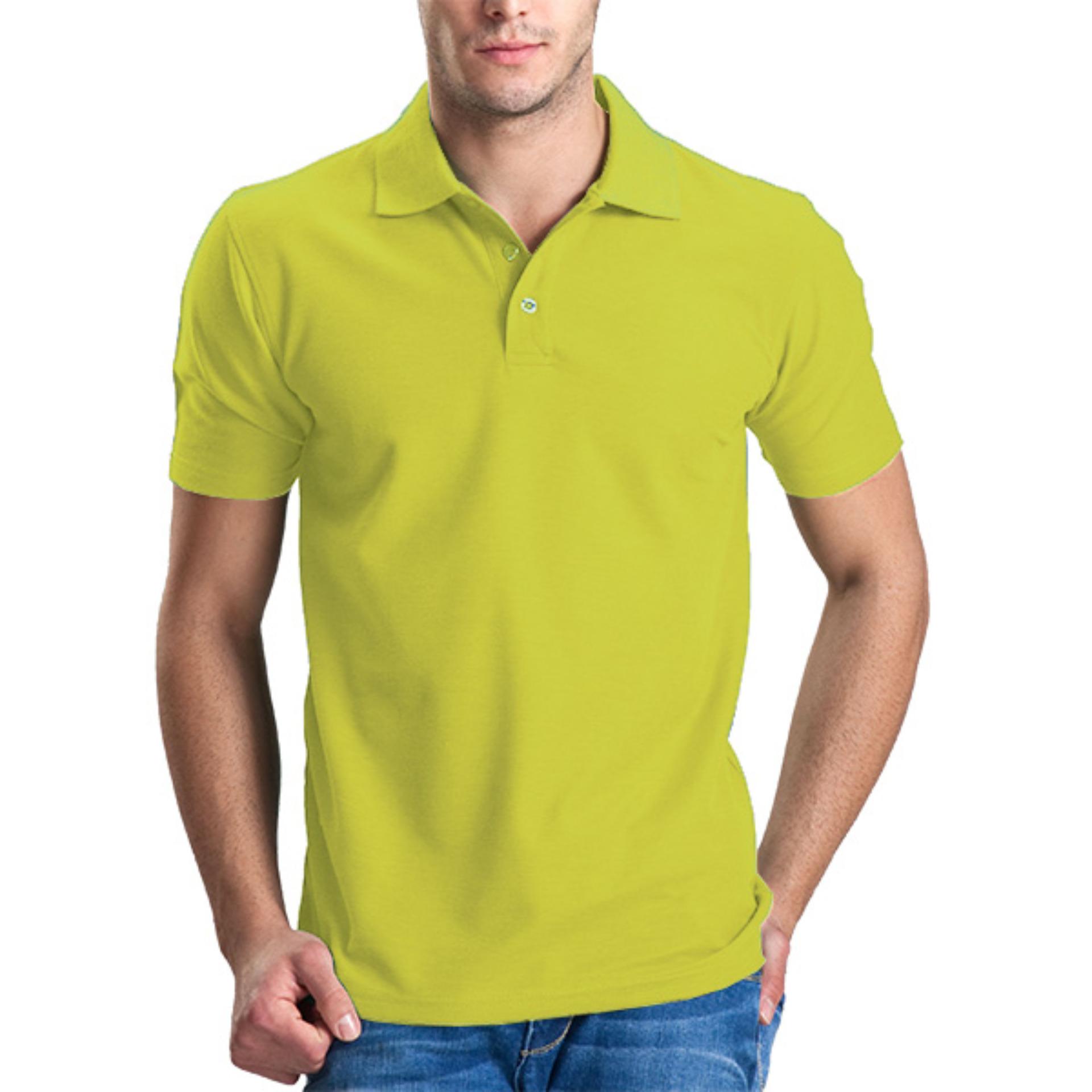 DEcTionS Kaos Polos Polo Shirt Pria Lengan Pendek  - Kuning Tua