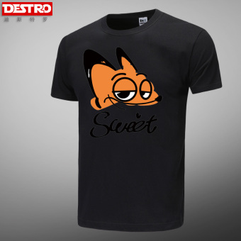 Gambar Destro busana lengan pendek ukuran besar gila pria lengan pendek t shirt t shirt (Hitam)