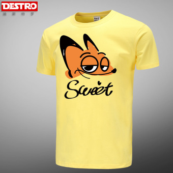 Gambar Destro busana lengan pendek ukuran besar gila pria lengan pendek t shirt t shirt (Kuning)