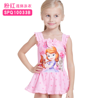 Gambar Disney anak anak siam siswa gadis baju renang (Baju renang SPQ10033B merah muda)