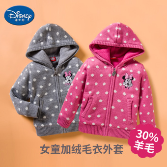 Gambar Disney ditambah beludru tebal sweater wol pakaian musim dingin jas (Mawar merah)