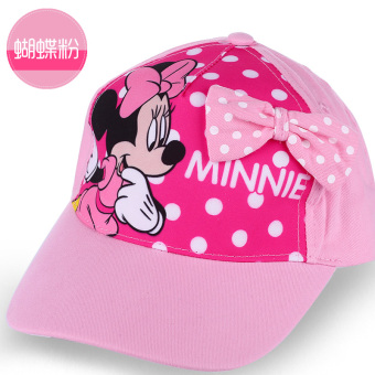 Gambar Disney jala anak laki laki dan perempuan anak topi baseball visor topi (52 cm Untuk lingkar kepala lingkar kepala 3 5 40 tahun + Kupu kupu merah muda)