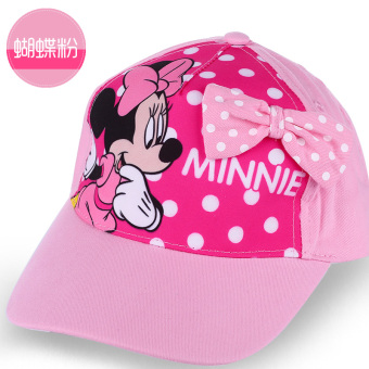 Gambar Disney jala anak laki laki dan perempuan anak topi baseball visor topi (54 cm Untuk lingkar kepala lingkar kepala 5 14 tahun + Kupu kupu merah muda)