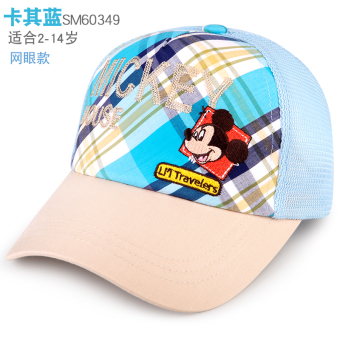 Gambar Disney jala anak laki laki dan perempuan Musim Semi dan Gugur Baobao topi topi anak topi (Lingkar kepala 54 cm 5 14 tahun + SM60349 khaki biru)