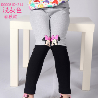 Gambar Disney kapas musim semi dan musim gugur celana legging anak perempuan (D00051D 214 abu abu terang)