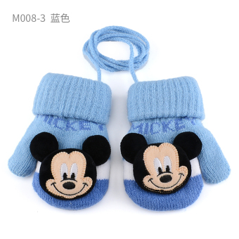 Gambar Disney Kartun Benang Rajut Anak Laki laki Mickey Anak Sarung Tangan (M008 3 Biru)