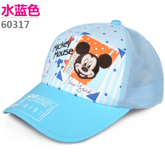 Gambar Disney katun anak laki laki dan perempuan musim semi dan musim panas Gaya Korea dari topi baseball anak topi topi (Silakan sesuai dengan lingkar kepala memilih + 60317 air biru)