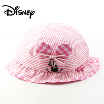 Gambar Disney katun gadis musim semi dan musim panas tabir surya matahari topi Baobao topi (54cm cocok untuk 5 7 40 tahun + SM60269 merah muda)