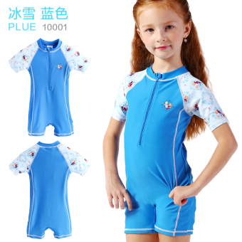 Gambar Disney mahasiswa tabir surya gadis Baobao anak anak pakaian renang baju renang (10001 2B dari salju dan es biru)