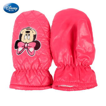 Gambar Disney Mickey tahan air anak laki laki dan perempuan yang hangat sarung tangan anak sarung tangan (SM70008 Minnie Rose)