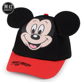 Gambar Disney Musim Semi dan Gugur anak perempuan anak laki laki topi topi Baobao topi (54 cm 4 14 + Hitam dan merah SM60321)