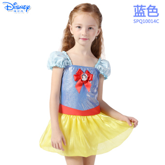 Gambar Disney Princess Anak Gaun gaya baju renang (Baju renang SPQ10014C biru untuk mengirim berenang lap + topi renang + + kacamata)