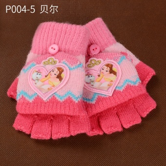 Gambar Disney Putri sarung tangan wol untuk anak laki laki dan perempuan anak anak (P004 5 Bell)