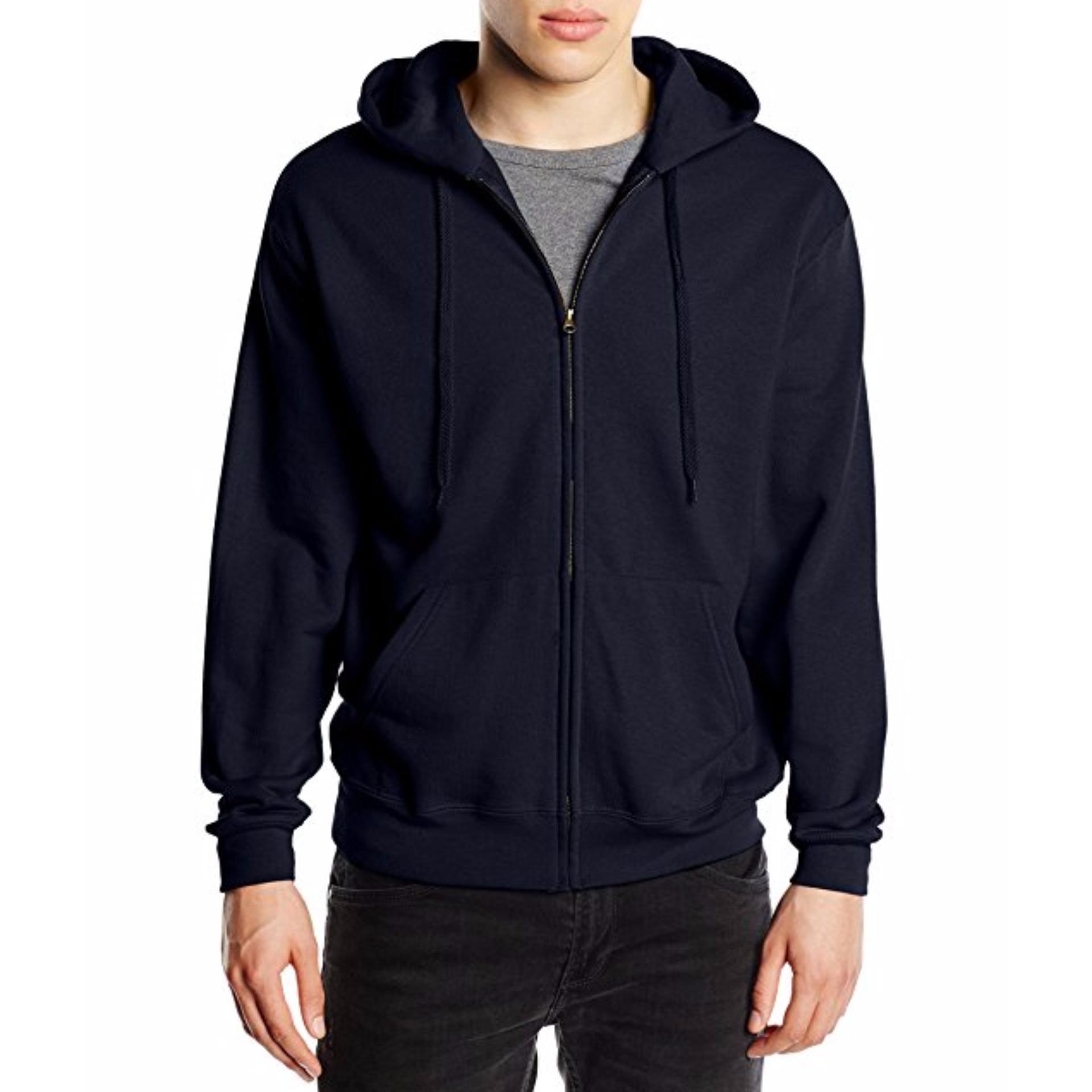 Djavu Jaket Hoodie Zipper Polos Unisex [Maroon]
