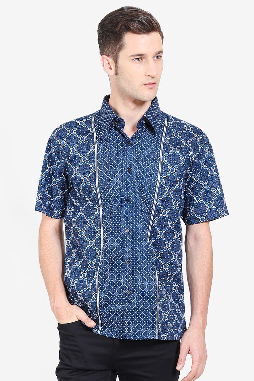 Djoeragan Batik  Men Muslim Wear Shirts Batik Shirts  Pria Wear Shirts Muslim Shirts Batik Blue Biru Batik Diskon discount murah bazaar baju celana fashion brand branded