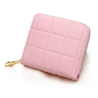... Dompet Uang Kecil Wanita Model Pendek Ritsleting Kecil Versi Korea Merah muda