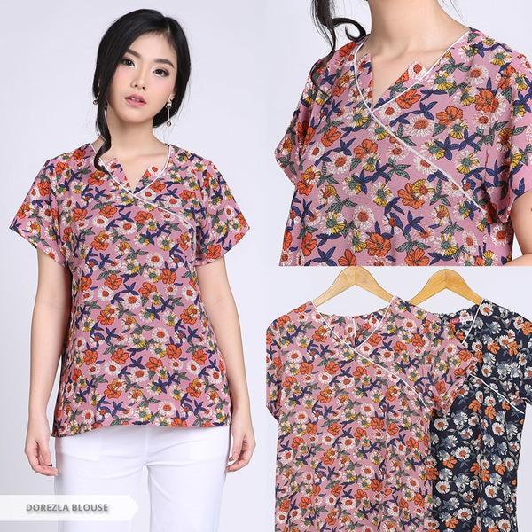 Dorezla Flowery Casual Blouse - Navy Dorezla Flowery Casual Blouse - Navy