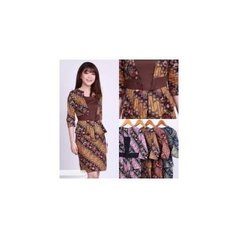 Gambar Dress Mini Peplum Batik Stretch Elfahilas Size S M Modis Trend 2017