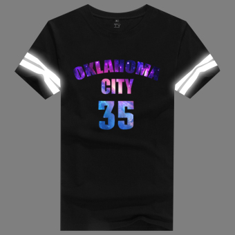 Gambar Durant Chris basket reflektif t shirt (Hitam 3)