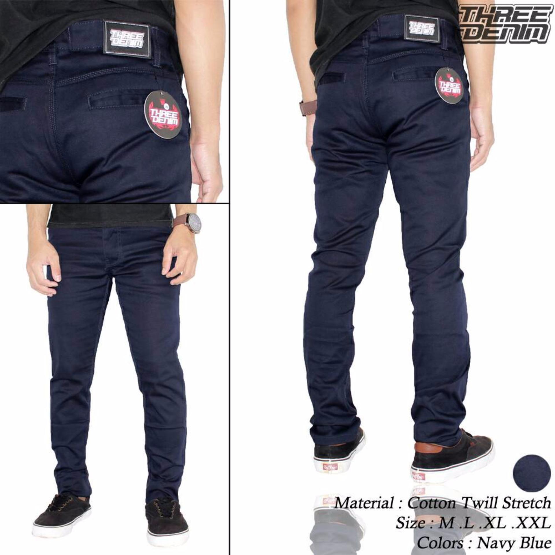 EM'S Celana Chino Panjang Skinny Navy Blue