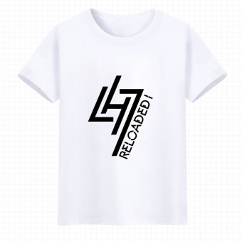 Belanja Terbaik EXO perubahan warna rusa ayat yang sama Zhou Bian t-shirt ( Putih