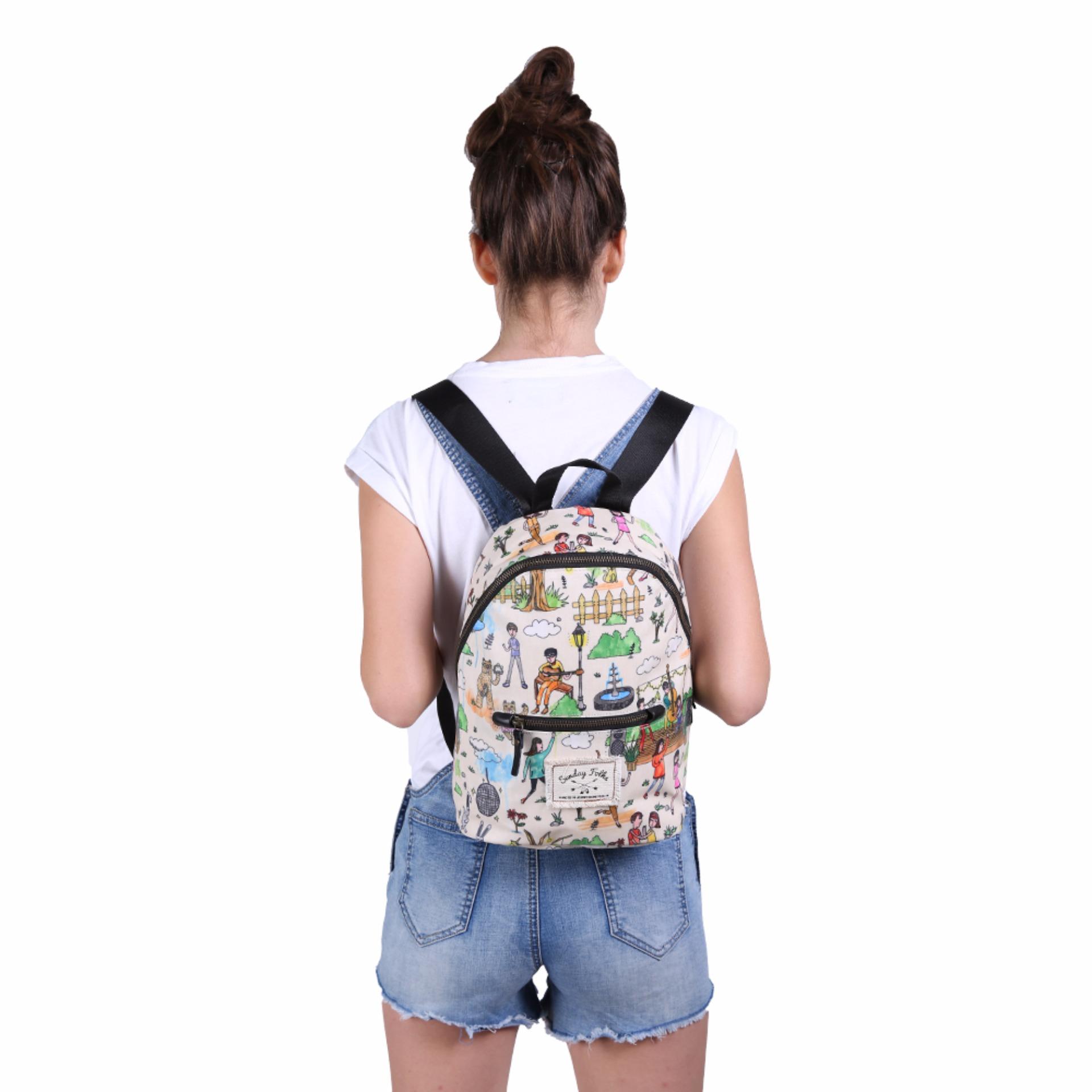 Exsport Tas Ransel Mini Wanita Coachella - Cream