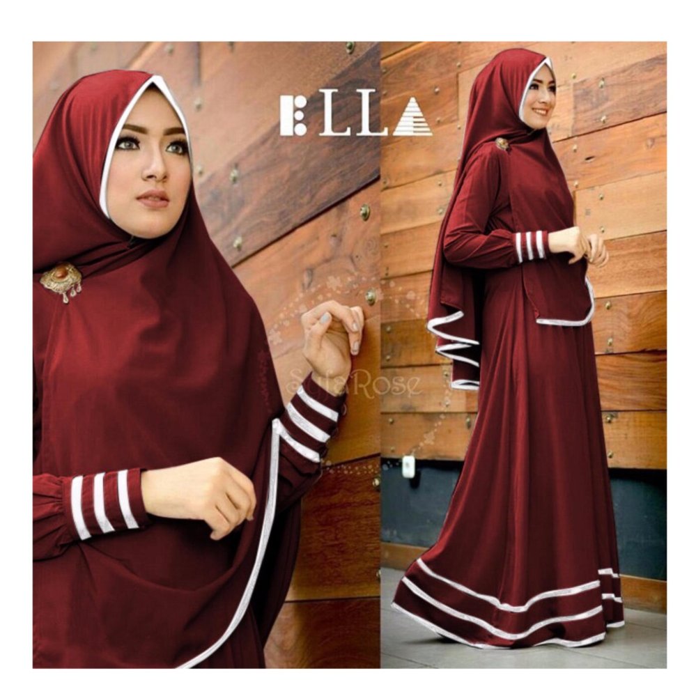 F Fashion Baju Muslim Gamis Syari Najwa - Maroon / Dress Muslimah / Hijab Muslim / Gamis Syari / Baju Muslim / Fashion Muslim / Dress Muslim / Fashion Maxi / Setelan Muslim / Atasan Muslimah