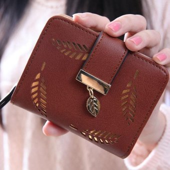 Fashion Tas Kecil Selempang Bahu Rumbai Wanita Kulit PU + Dompet Kecil Berlubang Daun (hitam + Cokelat Kehitaman) Pebruari 2019 - 5 Fashion tas kecil selempang bahu rumbai wanita kulit PU + dompet kecil berlubang daun (hitam + cokelat kehitaman) - 5