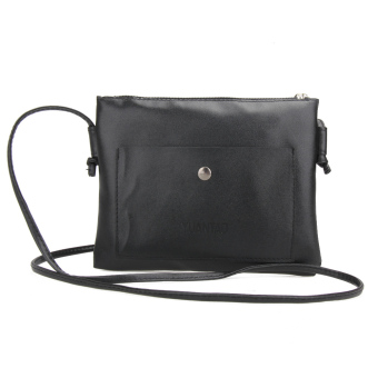 Fashion wanita kulit PU tas selempang kecil tas bahu tas tangan (hitam) - International